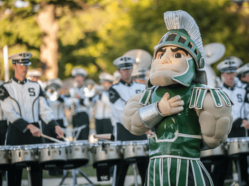 Sparty at a parade